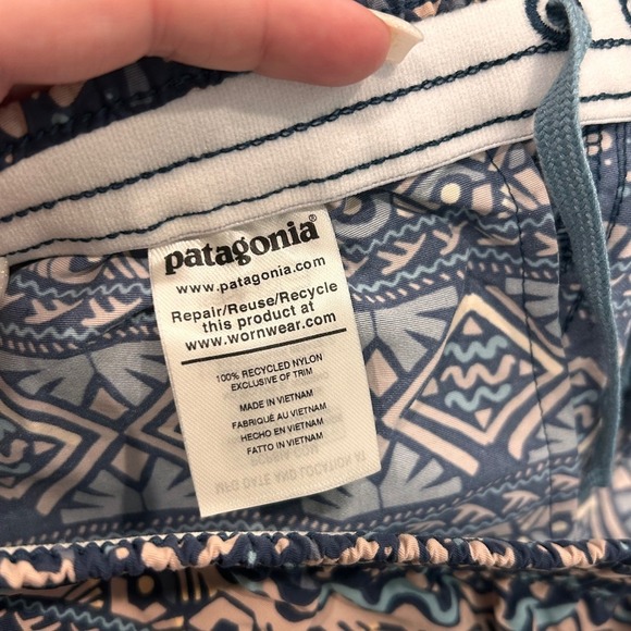 Patagonia Women's Baggies Shorts Size S Print Pattern Drawstring - Picture 6 of 12